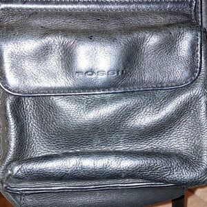 Fossil Black Leather unisex messenger Bag